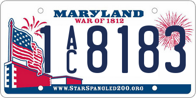 MD license plate 1AC8183