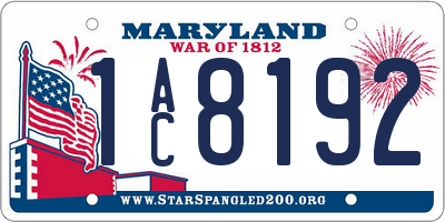MD license plate 1AC8192