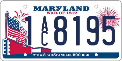 MD license plate 1AC8195