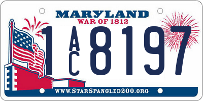MD license plate 1AC8197
