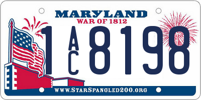 MD license plate 1AC8198