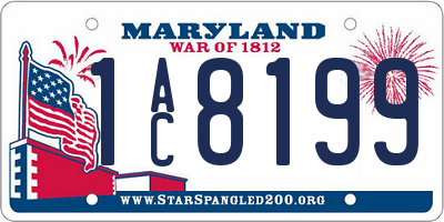 MD license plate 1AC8199