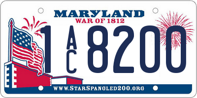 MD license plate 1AC8200