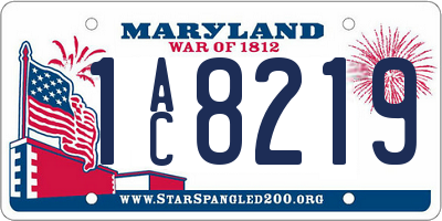 MD license plate 1AC8219
