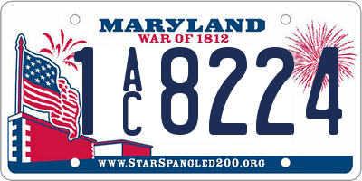 MD license plate 1AC8224