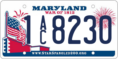 MD license plate 1AC8230