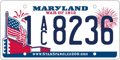MD license plate 1AC8236