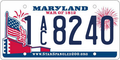 MD license plate 1AC8240