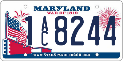 MD license plate 1AC8244