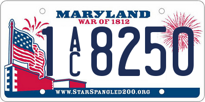 MD license plate 1AC8250