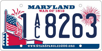 MD license plate 1AC8263