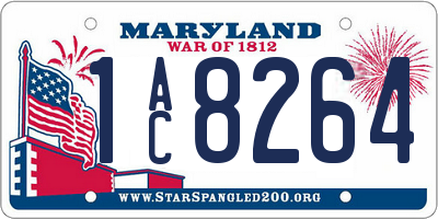 MD license plate 1AC8264