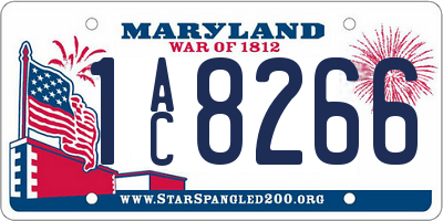 MD license plate 1AC8266
