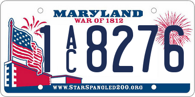 MD license plate 1AC8276