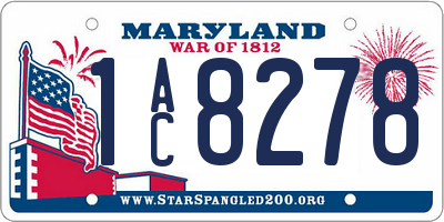 MD license plate 1AC8278