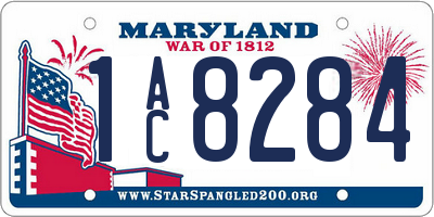 MD license plate 1AC8284