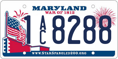 MD license plate 1AC8288