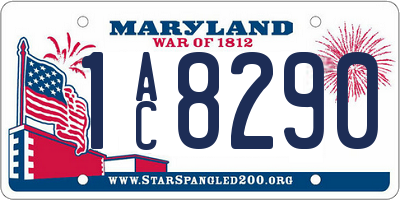 MD license plate 1AC8290