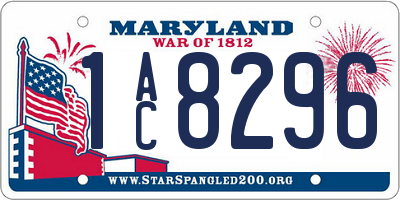 MD license plate 1AC8296