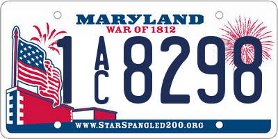 MD license plate 1AC8298