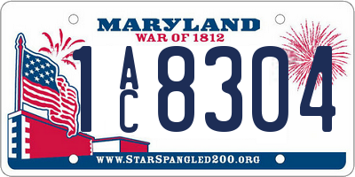 MD license plate 1AC8304