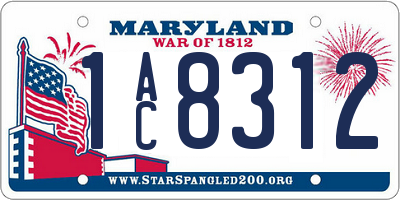MD license plate 1AC8312