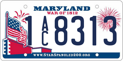 MD license plate 1AC8313