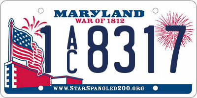 MD license plate 1AC8317