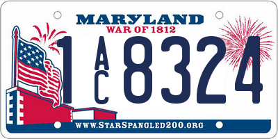 MD license plate 1AC8324