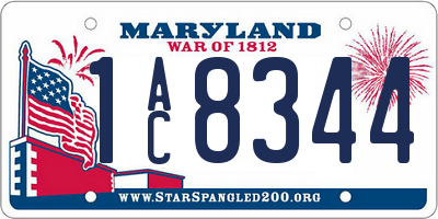 MD license plate 1AC8344