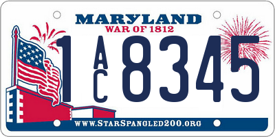 MD license plate 1AC8345