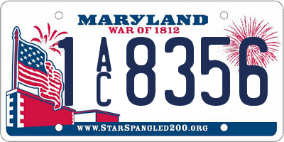 MD license plate 1AC8356