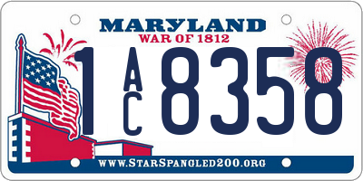 MD license plate 1AC8358