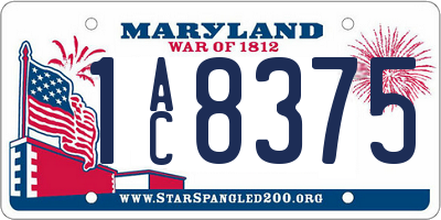 MD license plate 1AC8375