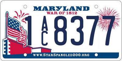 MD license plate 1AC8377