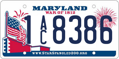 MD license plate 1AC8386