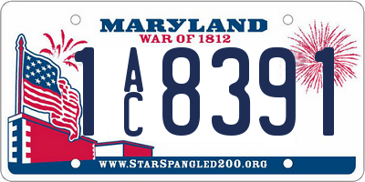 MD license plate 1AC8391
