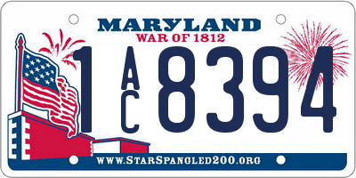 MD license plate 1AC8394
