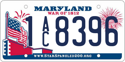 MD license plate 1AC8396