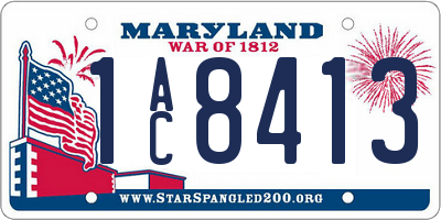 MD license plate 1AC8413