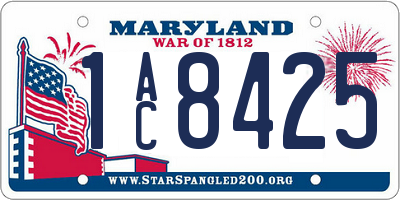 MD license plate 1AC8425