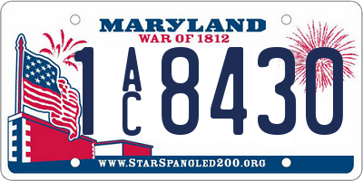 MD license plate 1AC8430