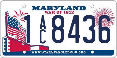 MD license plate 1AC8436
