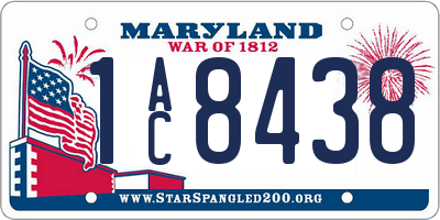 MD license plate 1AC8438