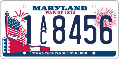 MD license plate 1AC8456