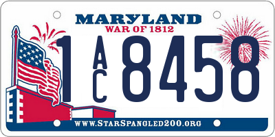 MD license plate 1AC8458