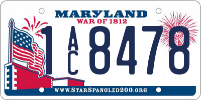 MD license plate 1AC8478