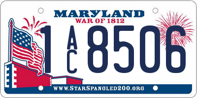 MD license plate 1AC8506