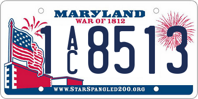MD license plate 1AC8513