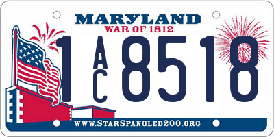 MD license plate 1AC8518
